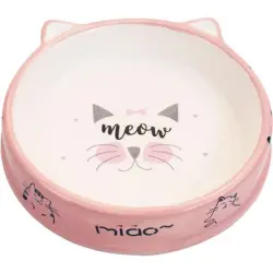 UAMLY Cuenco de cerámica poco profundo para gatos - 1 pieza rosa