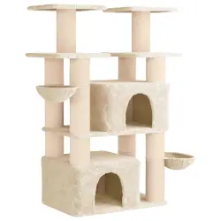 vidaXL Árbol para gatos con postes de sisal 2 uds. Parque Muebles Felinos - 147 cm