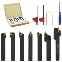 VidaXL Juego Herramientas de Torneado Indexable 8x8mm 12 Piezas