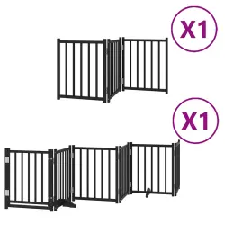 vidaXL Puerta de Seguridad Plegable Negra para perros - 50 x 90 x 2 cm