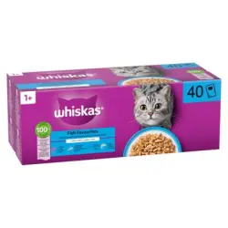 Whiskas 1+ Adult en bolsitas 40 x 85 g - Pescado en gelatina (4 variedades)