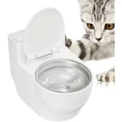 Zoomtopia Bebedero elevado antideslizante acero inoxidable gatos perros - Blanco
