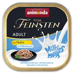 Animonda Vom Feinsten Adult Milkies en salsa 32 x 100 g - Pollo en salsa de leche