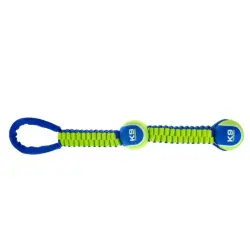 doble pelota de tenis con cordón nylon twist para perros Zeus Fitness Tug, 25 cm