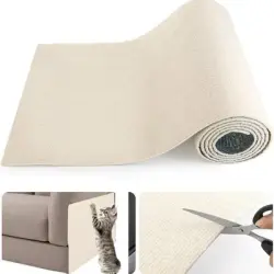 FurryFusion Alfombrilla rascador autoadhesiva para gatos de 30 cm x 100 cm - Blanquecino