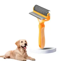 FurryFusion Peine desenredante 2 en 1 para perros de PetPlanet - Naranja