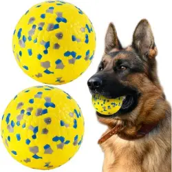 HausPets 2 pelotas indestructibles para perros, 7 cm, amarillas, juguete - 2 unidades / Amarillo