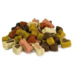 Huesitos y corazones Soft snacks mix Arquivet para perros sabor Buey, Cordero, Pollo y Salmón