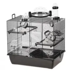 Jaula Roedores Con Accesorios Black Rufus Negro 50x33x44,5 Cm Duvoplus