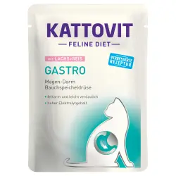 Kattovit Gastro 6 x 85 g en sobres comida húmeda para gatos - Salmón y arroz