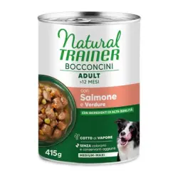 Natural Trainer Adult Medium & Maxi bocaditos en salsa 415 g - Salmón