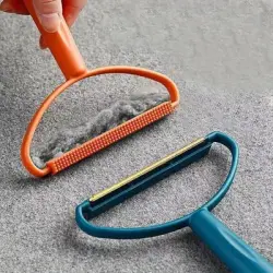 Pawffee 2 quitapelos azul+naranja: rastrillo para alfombras telas, mascotas - 1 pieza