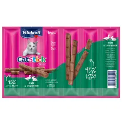 Vitakraft Cat Stick snacks para gatos - Pato y conejo (6 x 6 g)