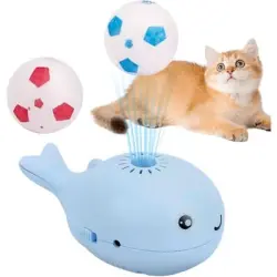 ZooVenture Ballena de juguete eléctrico flotante para gatos - Color: Azul