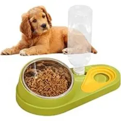 ZooVenture Comedero inclinado perros - 500 ml, acero inoxidable - Amarillo 500 ml