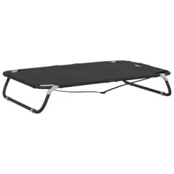 Cama Para Perros Plegable Tela Oxford Y Acero Gris Antracita Vidaxl