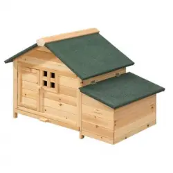 Gallinero Anser 106x64x71 Cm Color Verde, Color Natural Claro Vente-unique