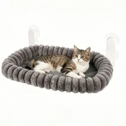 HausPets Hamaca plegable para ventana, gris, 55×40 cm - Gris, 55×40 cm