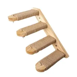 IntiMeg Árbol rascador de madera para gatos, montado pared, 4 plataformas - Artículo 1