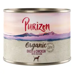 Purizon Organic 6 x 200 g comida ecológica para perros - Pato y pollo con calabacín