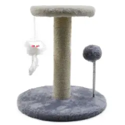 UAMLY Árbol para gatos interactivo con ratón colgante - gris