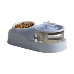 UAMLY Dispensador de agua para gatos 2 en 1 - azul