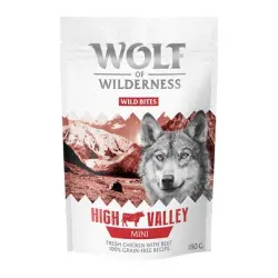 Wolf of Wilderness Wild Bites 180 g - MINI: High Valley, con vacuno y pollo