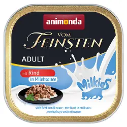 Animonda Vom Feinsten Adult Milkies en salsa 32 x 100 g - Vacuno en salsa de leche