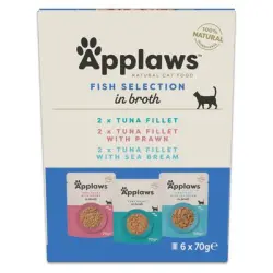 Applaws Pouch en caldo 12 x 70 g - Pack de prueba - Pack mixto: Atún (3 variedades)