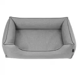 Cama Para Perros Sofá De Tela Tapizada Twinfoam Mestizo Mallorca 65x50 Cm Color Gris Claro/negro