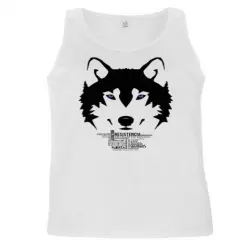 Camiseta tirantes hombre lobo color Blanco