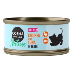 Cosma Nature Kitten 6 x 70 g - Pollo y atún