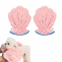 FurryFusion Guantes de baño para gatos y perros - Rosa