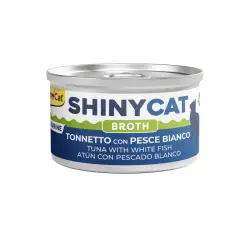 GimCat Shiny Cat Atún y Pescado blanco en caldo lata para gatos - 70 g