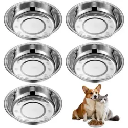 HausPets 5 cuencos acero inoxidable gatos, gatitos cachorros, cuencos - 5 piezas