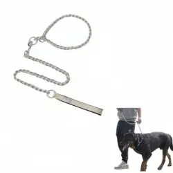 IntiMeg Correa para perros de acero inoxidable - Gris crema M