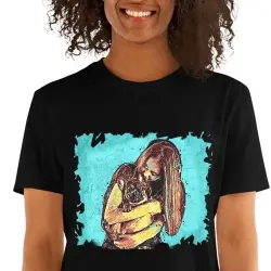 Mascochula camiseta mujer graffiti personalizada con tu mascota negro