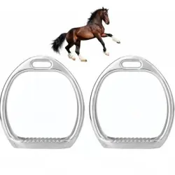 ZooVenture Estribos ligeros de aluminio pulido para caballos - 2 piezas