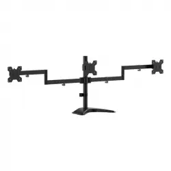 Aisens Soporte de Mesa con Peana Eco Giratorio e Inclinable para 3 Monitores 10kg de 13-27 Negro