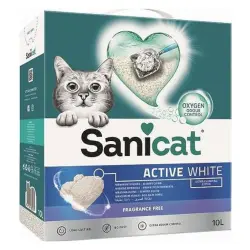Arena aglomerante Sanicat Active White para gatos - 10 l