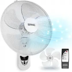 Duronic FN55 WE Ventilador Pared 60W Mando a Distancia Temporizador y 3 Velocidades Aspas 40cm