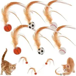 FurryFusion Juego de 6 pelotas de plumas saltarinas para gatos - Artículo 6
