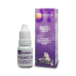 JT PHARMA Oftalmo HA Pharma 10 ml solución que limpia, lubrica y alivia los ojos en perros y gatos - 10 ml