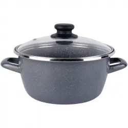 Magefesa K2 Granasso Cacerola 28 Cm Con Tapa De Vidrio, Apata Para Inducción Y Lavavajillas Moteado