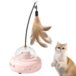 MCBOSON  para gatos - Mascota interactiva - Giro automático - ROSA