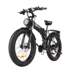 Ridstar H26 Pro Bicicleta Eléctrica Plegable 1000W Batería 48v23ah 26" Negra