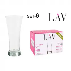 Set 6 vasos cristal cerveza SORGUN 380ml.