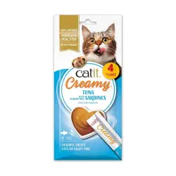 Snacks cremosos para gatos Catit Creamy – 4 Tubos Atún y Sardina, 4x10g - 4x10 g