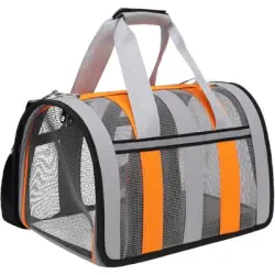 UAMLY Bolsa para gatos plegable y transpirable - Mediano, naranja, 41x27x25cm, Aproximadamente 5 kg