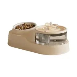 UAMLY Dispensador de agua para gatos 2 en 1 - beige